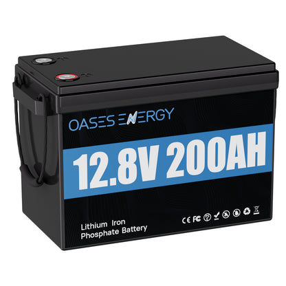 12V 200Ah LiFePO4 Lithium Battery, Mini Size With 100A BMS,for RV, Camping, Marine, Solar Home System,Trolling Motor